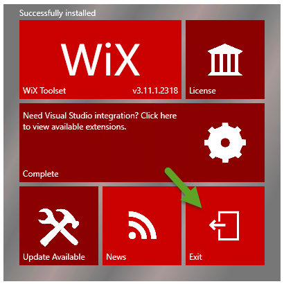 WiX Toolset 安装步骤2