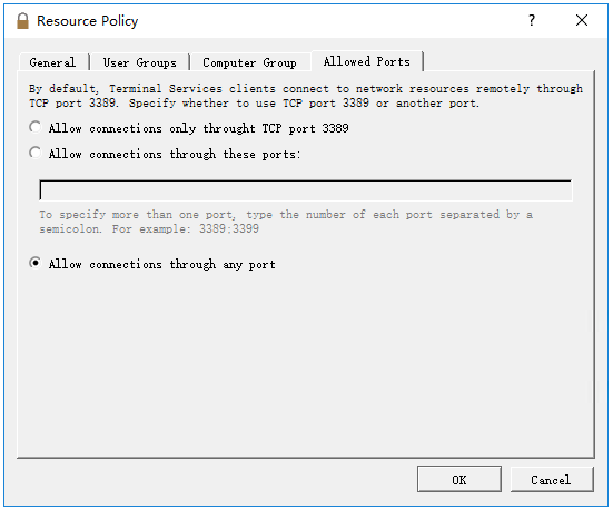 RD网关资源授权策略-允许端口