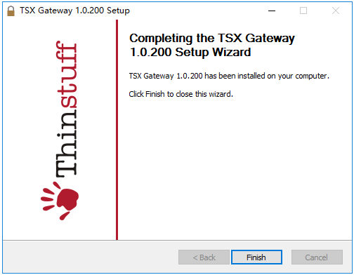 TSX Gateway安装完成